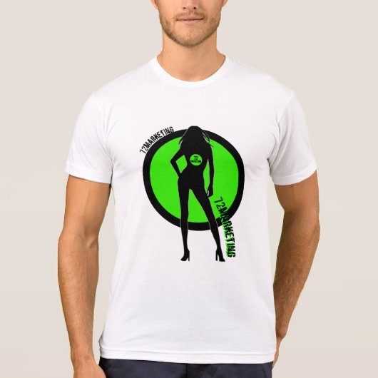 72marketingセクシーなシルエットメンズワイシャツのロゴ tシャツ (正面)