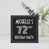 72nd Birthday Party:アールデコスタイル(名前をカスタムする付) 招待状 (スタンド正面)