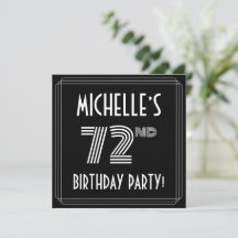 72nd Birthday Party:アールデコスタイル(名前をカスタムする付)