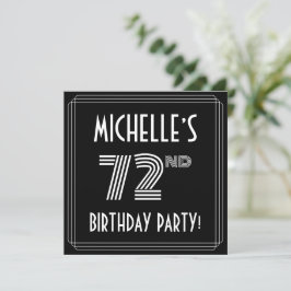 72nd Birthday Party:アールデコスタイル(名前をカスタムする付) 招待状