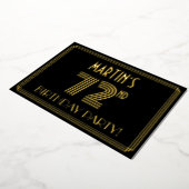 72nd Birthday Party —アールデコスタイル「72」 +名前 箔招待状 (回転した状態)