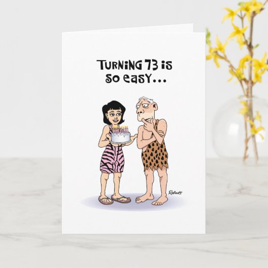 73おもしろい番目の誕生日グリーティングカード カード (黄色い花)