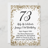 73エレガント番目の誕生日招待状(黒と金ゴールド) 招待状 (正面)