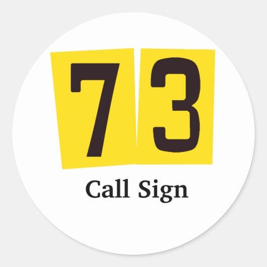 73ハムラジオステッカーまたは名前タグカスタマイズ付け ラウンドシール (正面)