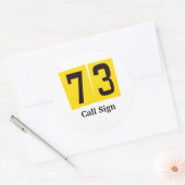 73ハムラジオステッカーまたは名前タグカスタマイズ付け ラウンドシール (封筒)