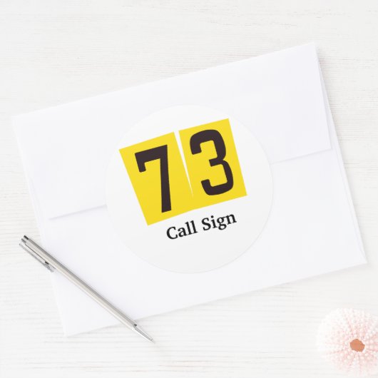 73ハムラジオステッカーまたは名前タグカスタマイズ付け ラウンドシール (封筒)