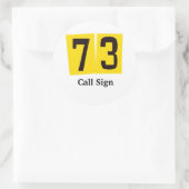 73ハムラジオステッカーまたは名前タグカスタマイズ付け ラウンドシール (バッグ)