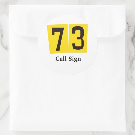 73ハムラジオステッカーまたは名前タグカスタマイズ付け ラウンドシール (バッグ)