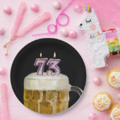 73位誕生日ビールオンブラック紙プレート ペーパープレート (パーティー)