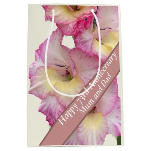 73周年を編集可能 ミディアムペーパーバッグ (正面)