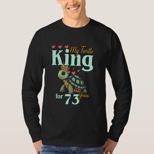 73周年記念結婚カップルの私のカメの王 Tシャツ (正面)