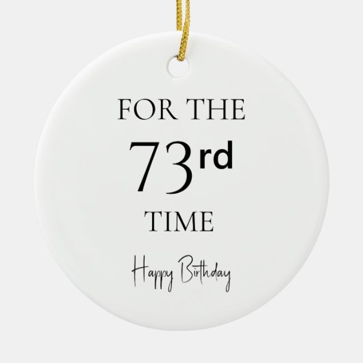 73回目のお誕生日おめでとう セラミックオーナメント (正面)