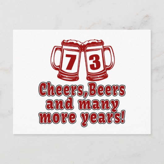 73応援ビール誕生日 ポストカード (正面)