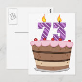 73歳のお誕生日ケーキ ポストカード (正面/裏面)