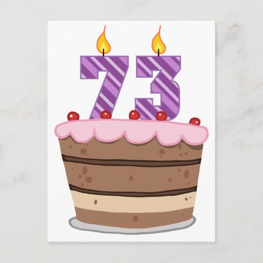 73歳のお誕生日ケーキ ポストカード (正面)