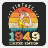 73歳の女性Bday 1949ヴィンテージ73誕生日 スクエアシール (正面)