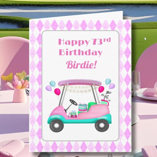 73歳の誕生日お祝い女子ゴルフパーティーカート カード