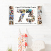 73歳の誕生日パーティーナンバー73フォトコラージュ 横断幕 (インサイチュ)