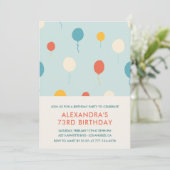 73歳の誕生日招待状バルーンモダン 招待状 (スタンド正面)