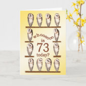 73歳の誕生日、奇妙なフクロカード。 カード (黄色い花)