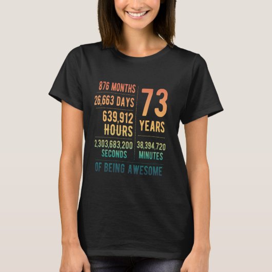 73歳の誕生日 男性 女性 面白い 73歳 Tシャツ (正面)