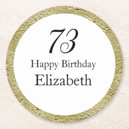 73歳の誕生日 黒 白 ゴールド コースター