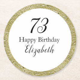 73歳の誕生日 黒 白 ゴールド コースター