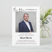 73歳エレガントの誕生日招待状メンズ写真 招待状 (スタンド正面)