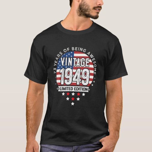 73歳ギフトヴィンテージ1949限定版73R Tシャツ (正面)