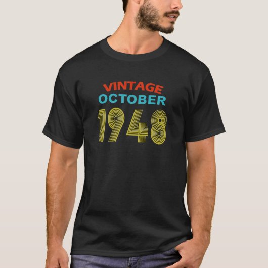 73歳誕生日ヴィンテージ1948年10月 Tシャツ (正面)