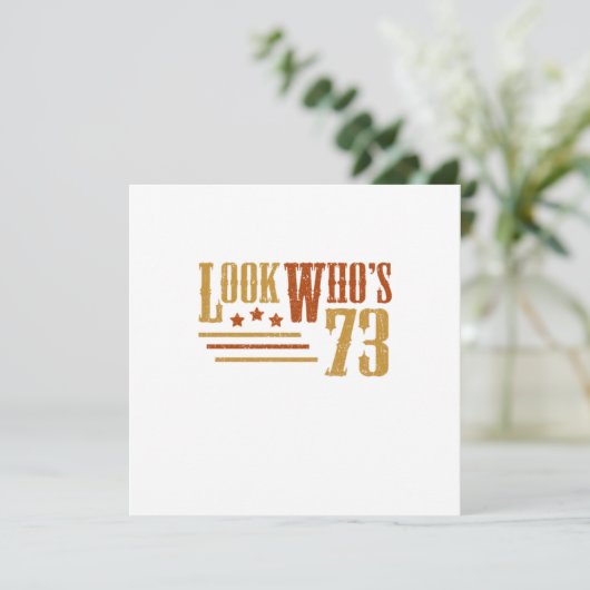 73歳73番目のおもしろい誕生日ギフト 招待状 (スタンド正面)