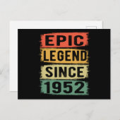 73歳Bday 1952 Epic Legend 73誕生日 ポストカード (正面/裏面)