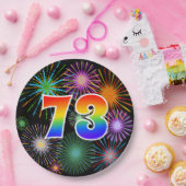 73番目のイベント-おもしろいカラフル、はっきりしたレインボー73 ペーパープレート (パーティー)