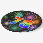 73番目のイベント-おもしろいカラフル、はっきりしたレインボー73 ペーパープレート (アングル)