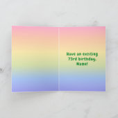 73番目の誕生日カラフル: Rainbow # 73,名前をカスタムする カード (内部)