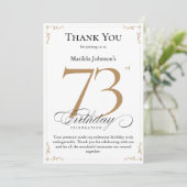 73番目の誕生日サンキューカードと献上品 招待状 (スタンド正面)