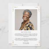 73番目の誕生日サンキューカードと献上品 招待状 (裏面)