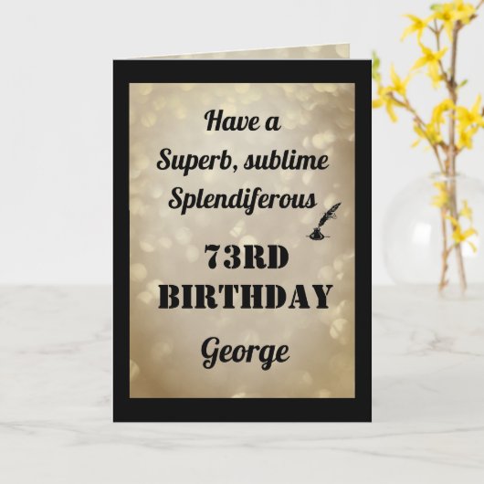 73番目の誕生日折り畳みグリーティングカード カード (黄色い花)