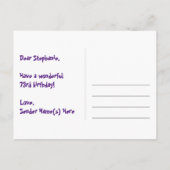 73番目の誕生日:おもしろいスターズパターン,レインボー73,名前 ポストカード (裏面)