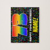 73番目の誕生日:おもしろい、カラフルミュージックシンボル、「73」 ジグソーパズル (縦)