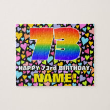 73番目の誕生日—おもしろい、愛するハートシェイプ+「73」