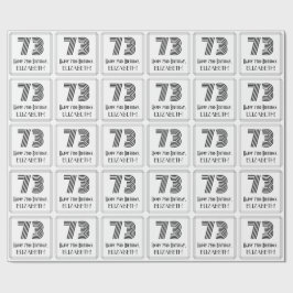 73番目の誕生日:インスパイアアールデコスタイル「73」 +名前 ラッピングペーパー