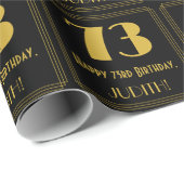 73番目の誕生日~インスパイアアールデコルック"73",名前 ラッピングペーパー (ロールコーナー)