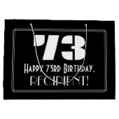 73番目の誕生日～インスパイアアールデコルック"73" +名前 ラージペーパーバッグ