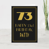 73番目の誕生日～インスパイアアールデコルック"73" & Name カード (正面)