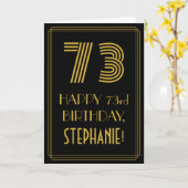 73番目の誕生日:インスパイアアールデコ検索"73" & Name カード (黄色い花)