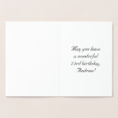73番目の誕生日: エレガント、スクリプ華美ト、名前をカスタムする 箔カード (内部)