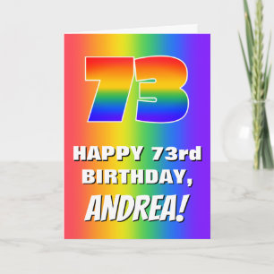 73番目の誕生日: カラフル、おもしろいレインボーパターン# 73 カード