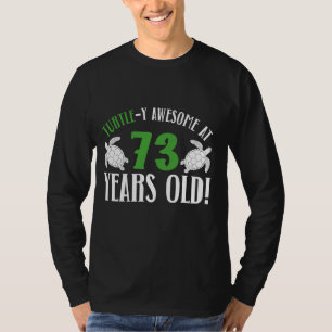 73番誕生日亀73年アレスオールドタートル恋人Bi Tシャツ