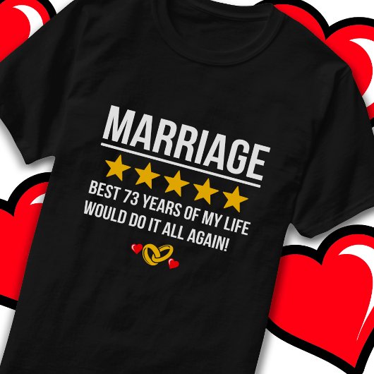 73結婚した年かわいい73結婚周年 Tシャツ